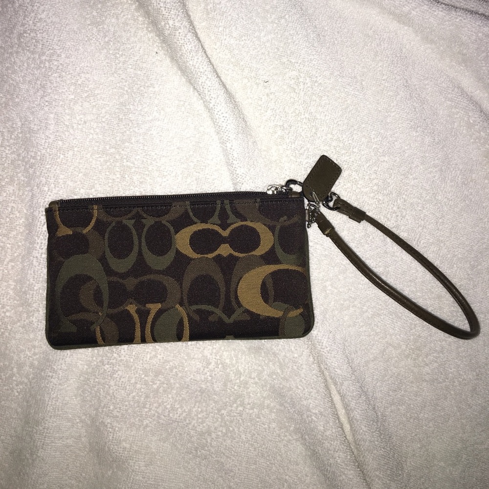 Coach Dark Brown Wristlet