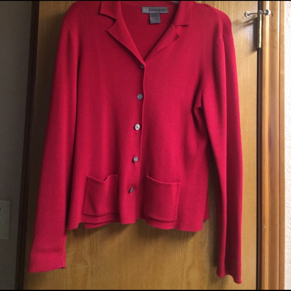 Red sweater with pockets