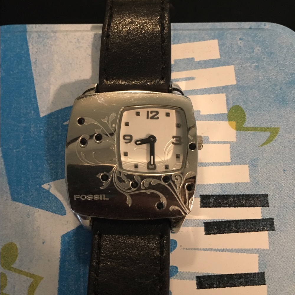 Black fossil watch