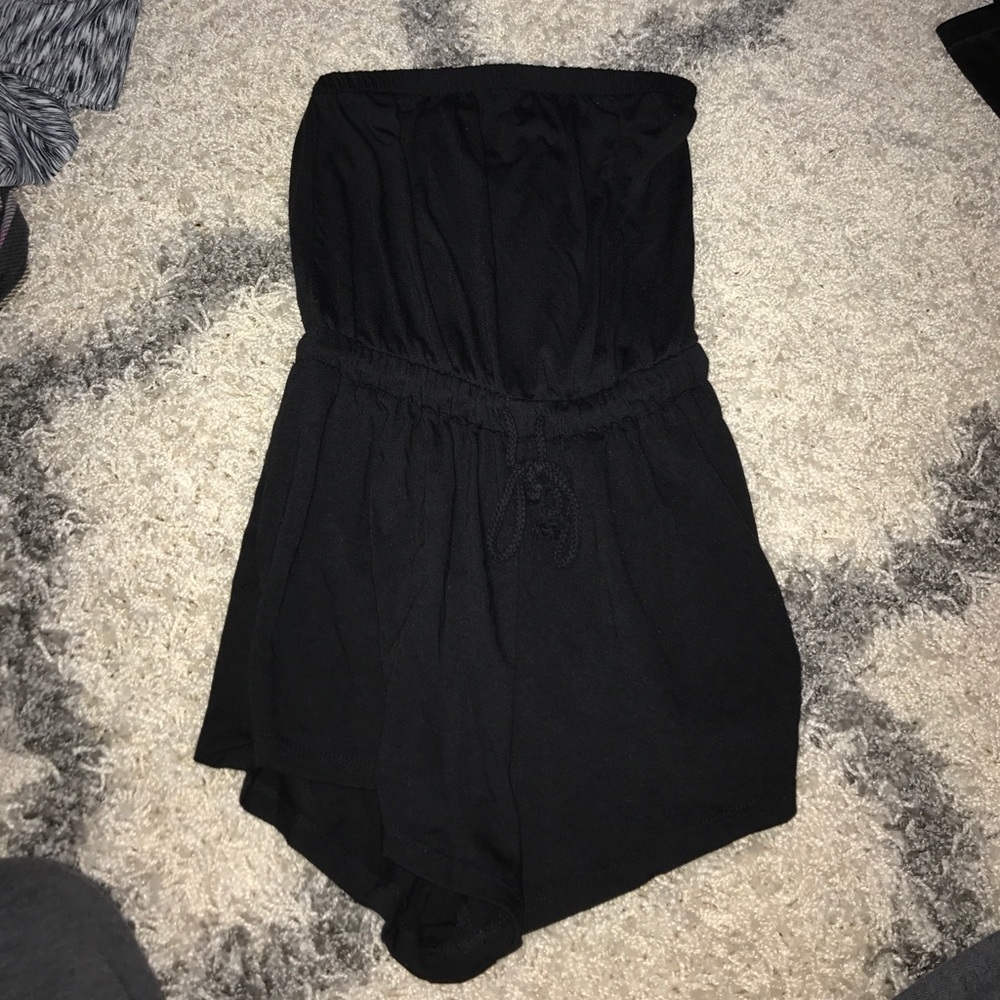 Strapless Black Romper
