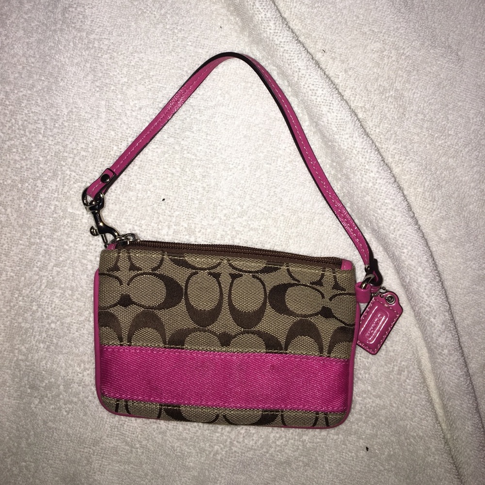Coach Brown Wristlet