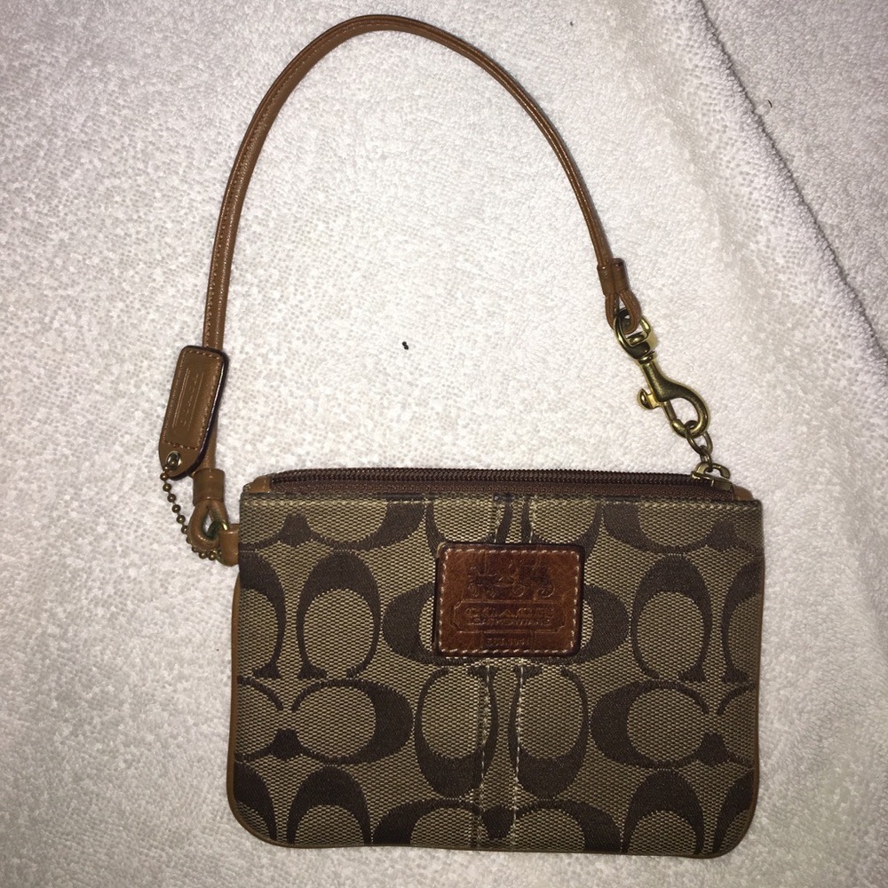 Coach Brown Wristlet