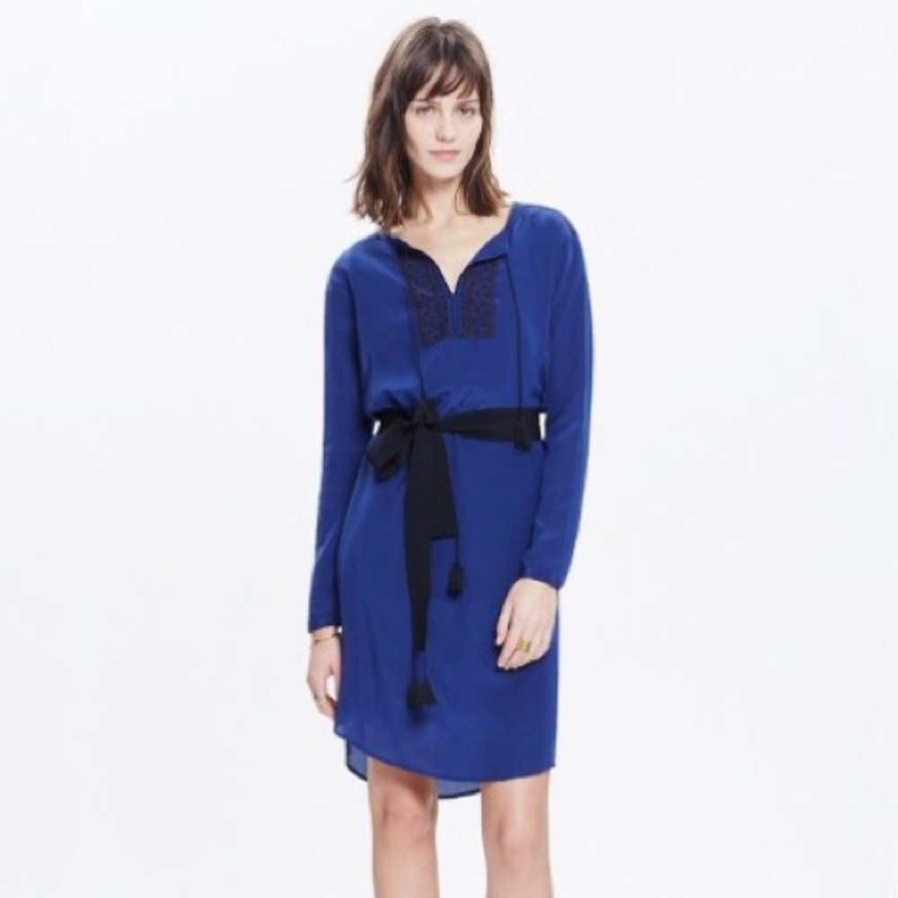 Madewell Silk Embroidered Prologue Dress