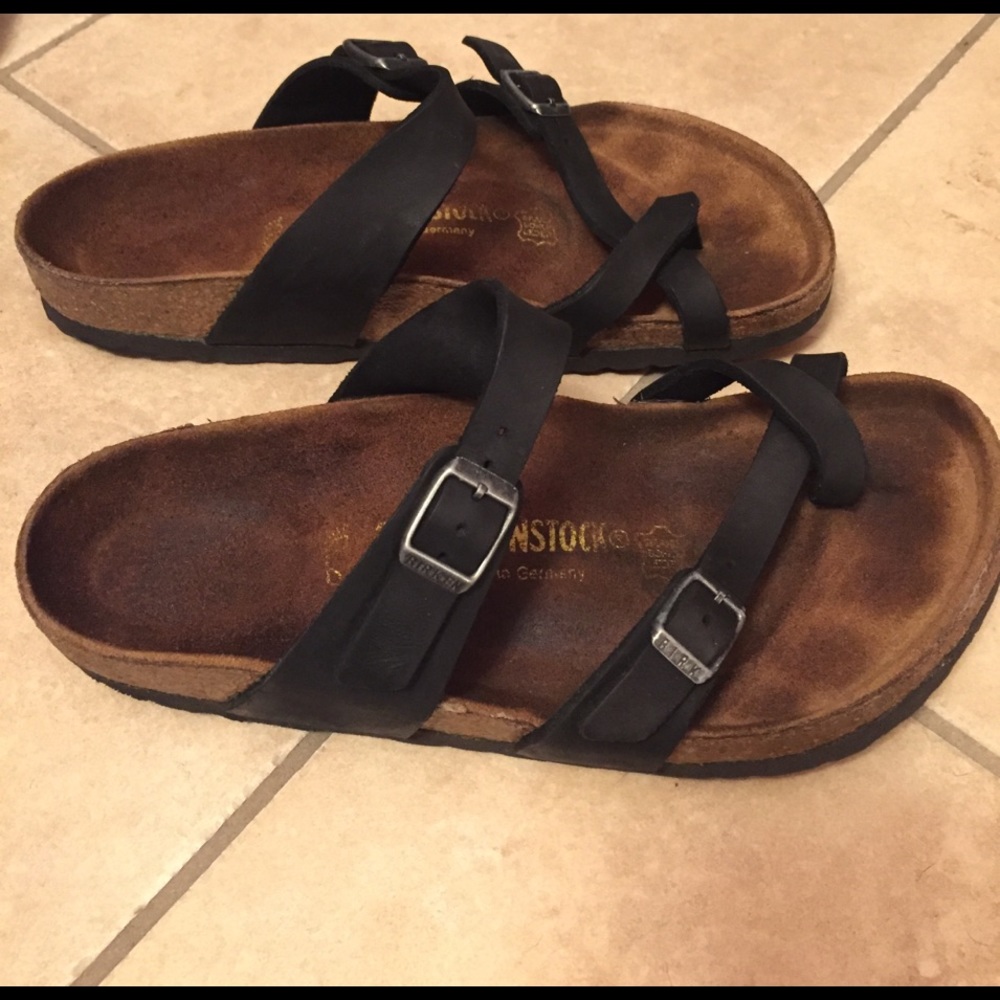 Leather Birkenstock Mayari Black Size 39