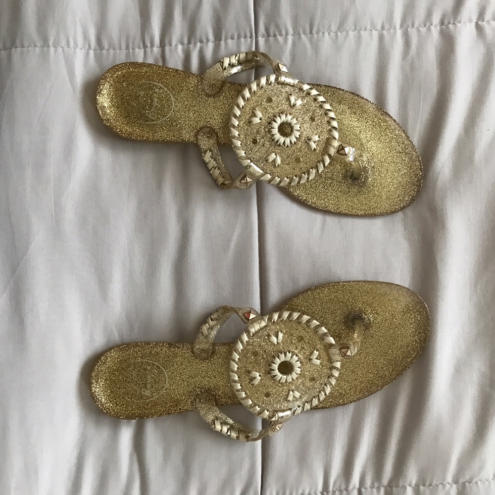 Jack Rogers Sparkle "Georgica" Gold Jelly Sandal
