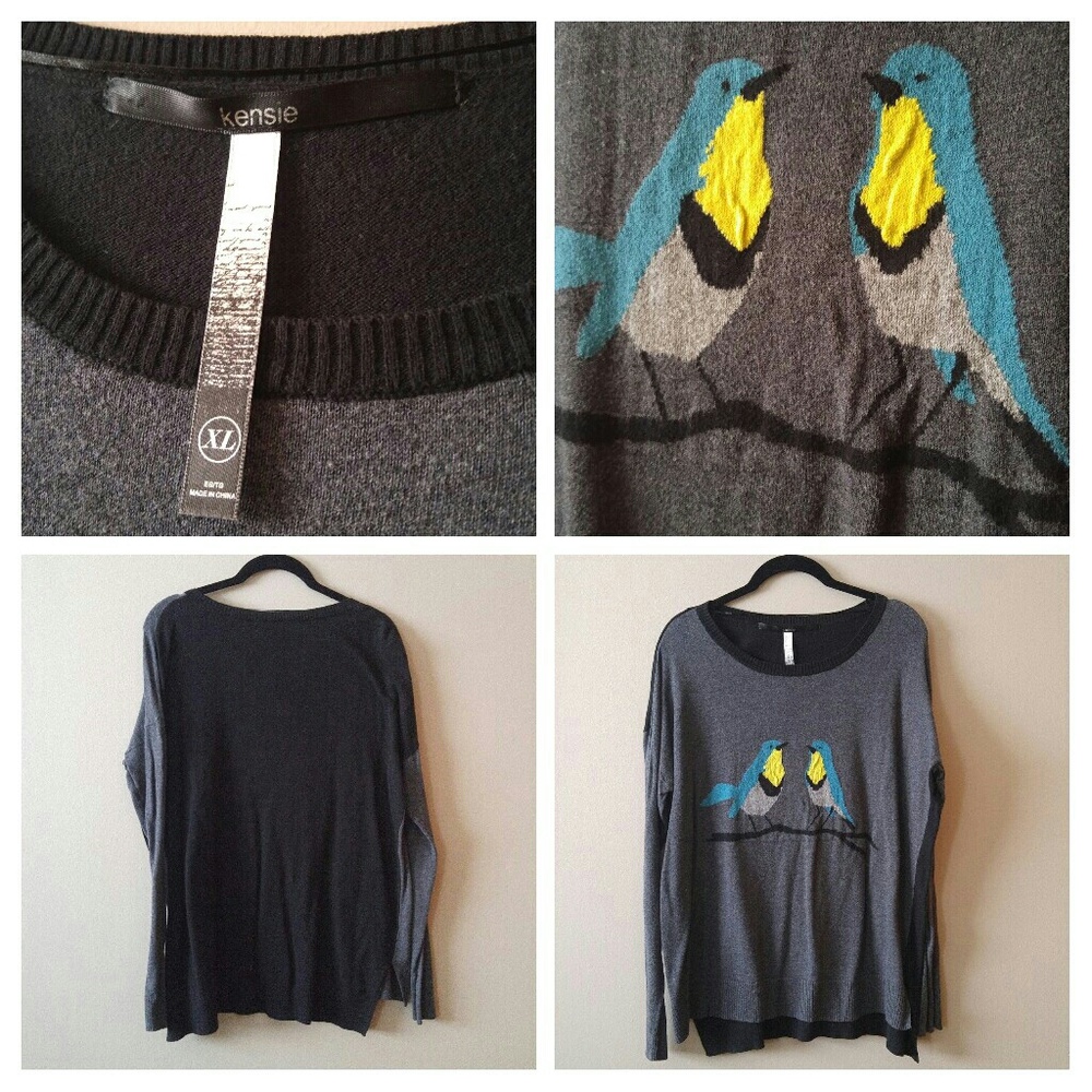 Kensie blue bird sweater