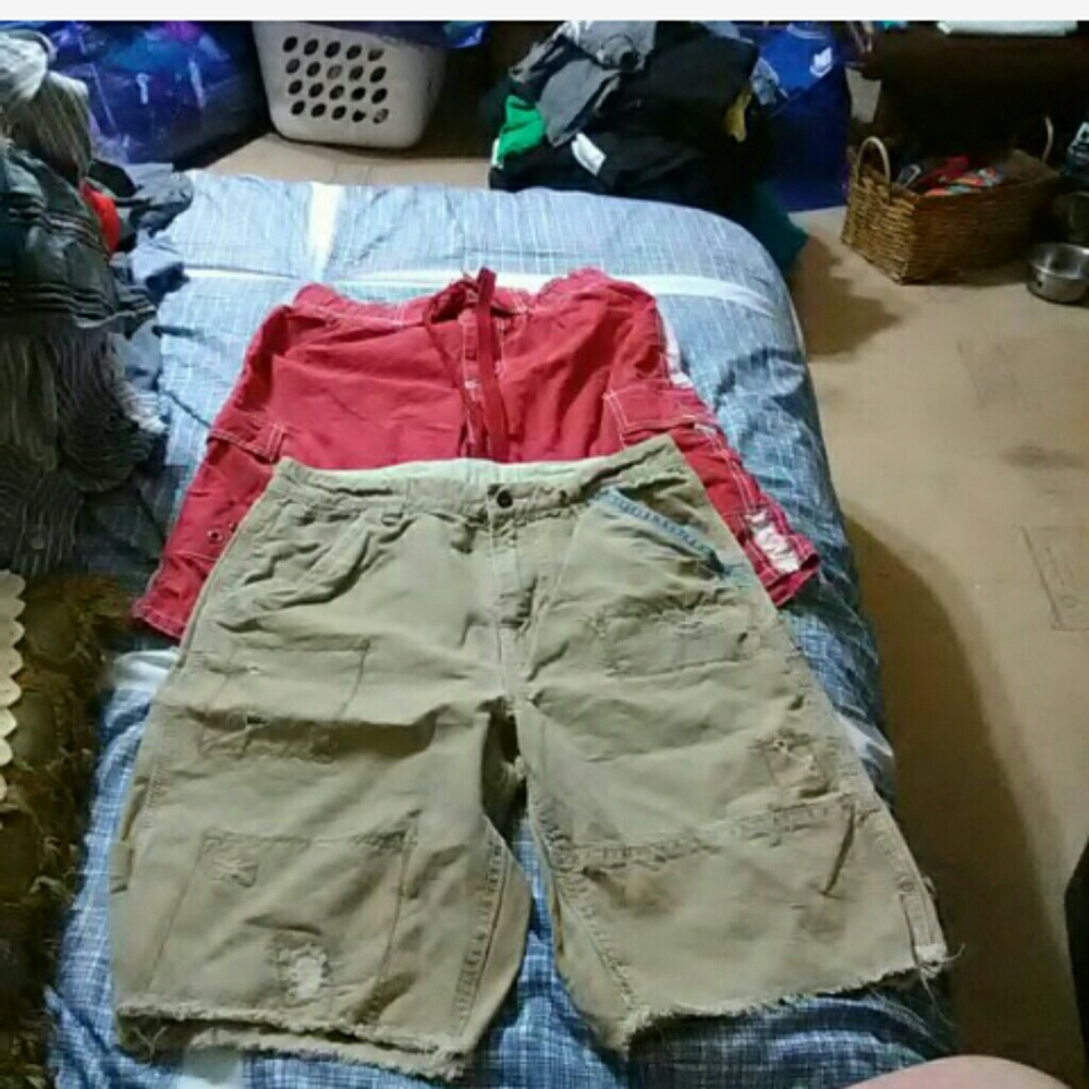 Sz 14 husky boys gap distressed khaki shorts