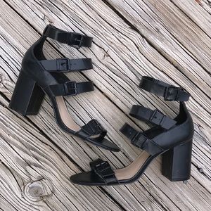 Zara Collection Black Block Heel Sandals