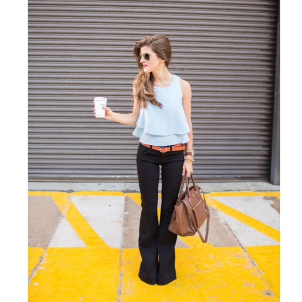 J Brand dark wash flared denim jeans