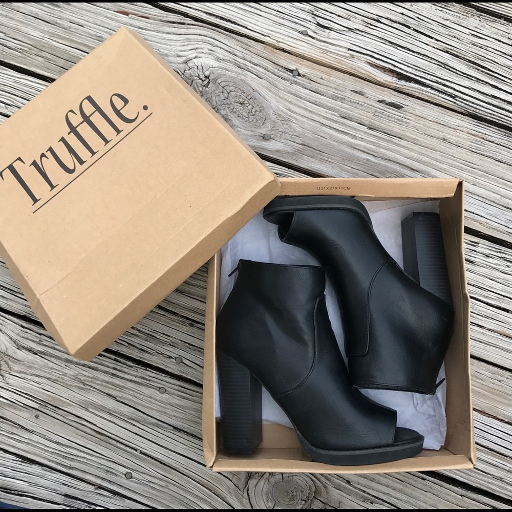 Truffle Peep Toe Ankle Booties