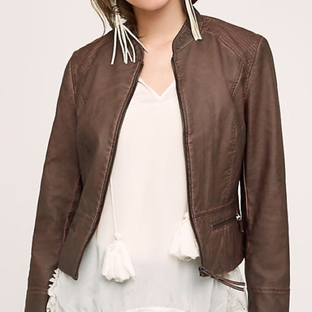 Anthropologie Hei Hei Dara Vegan Leather Jacket
