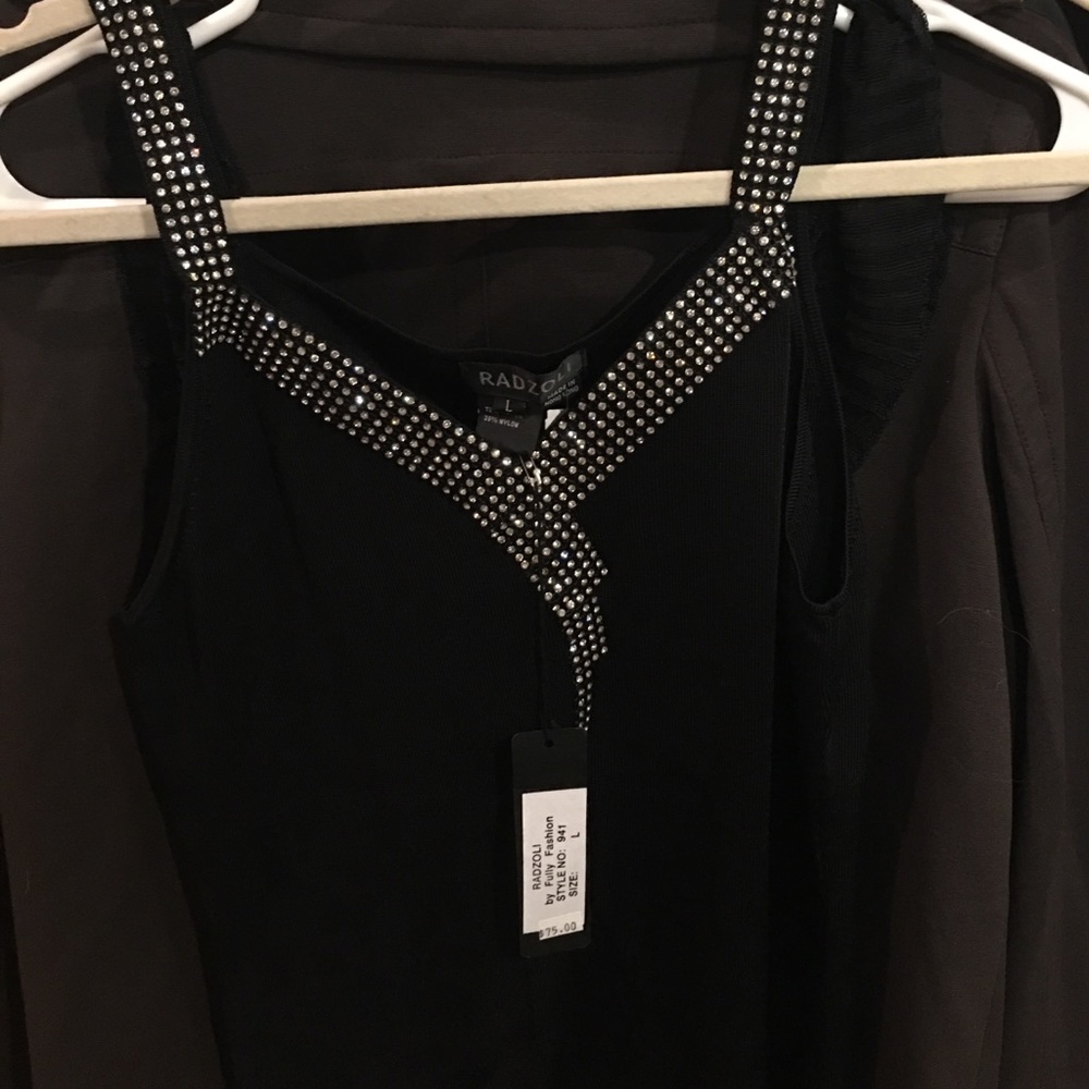 Black rhinestones tank top