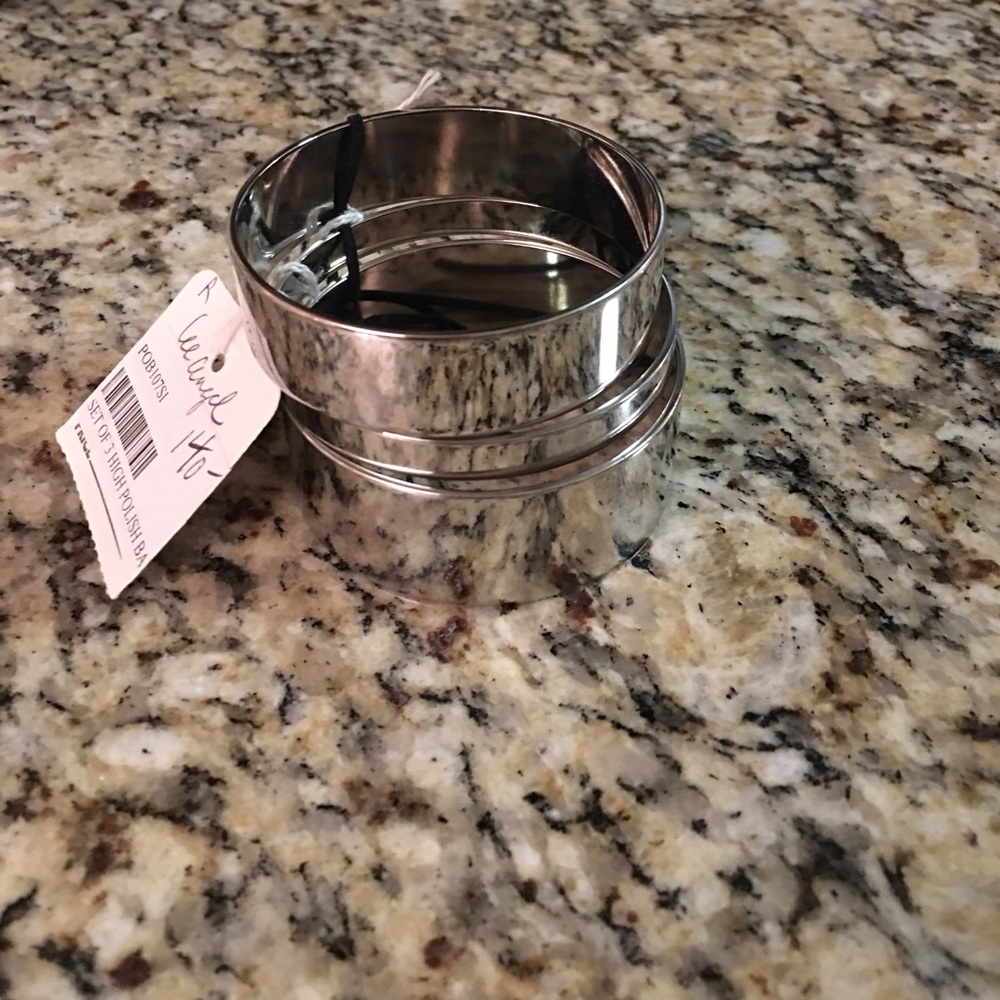 High polished silver bangles