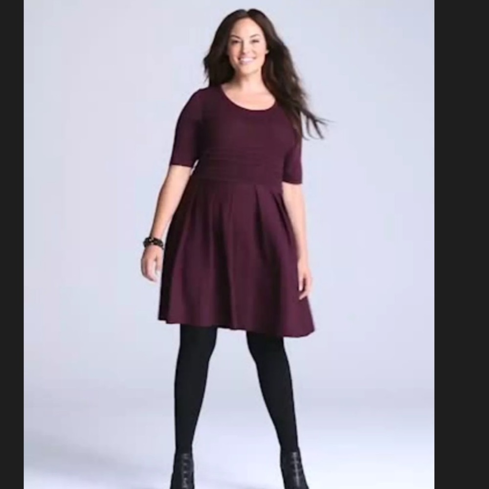 Beautiful burgundy fit & flare dress SALE!
