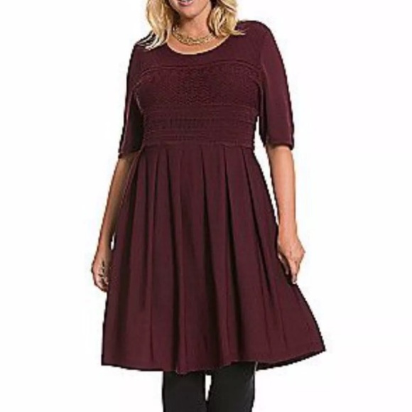 Beautiful burgundy fit & flare dress SALE! - Picture 3 of 5