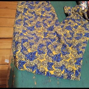 Yellow and blue TC Lularoe leggings