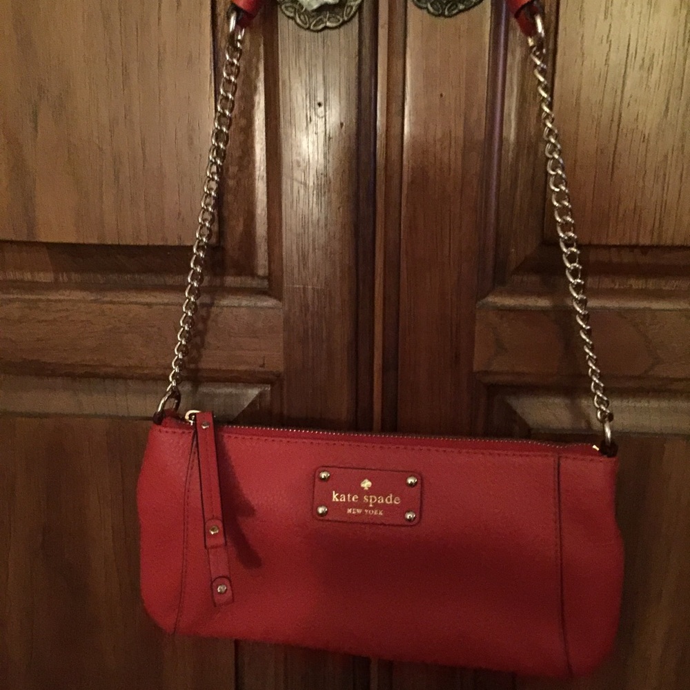 Kate Spade Red with Gold Chain Bag
