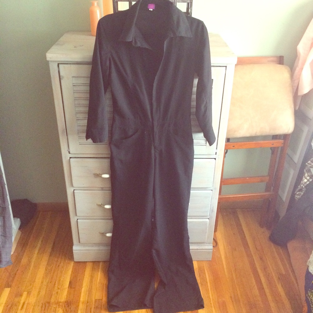 Tall Black 3/4 Sleeve Jumpsuit