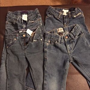 SOLD!!!!Lot of four toddler girls jeans size 4&5T