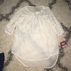 White loose see through shirt