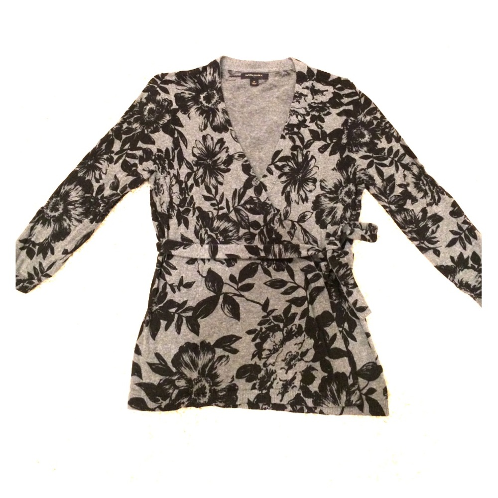 Banana Republic Floral Print Wrap Sweater