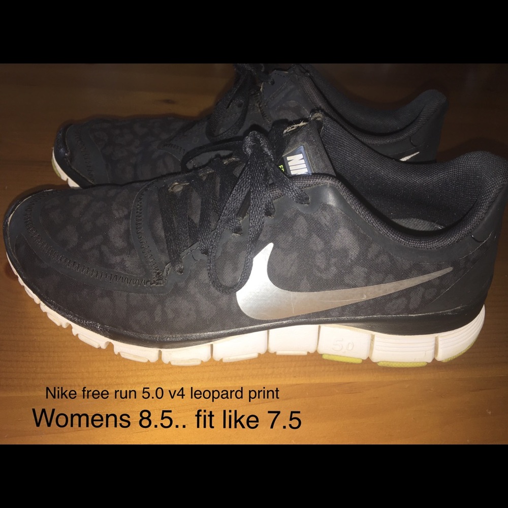 Nike free run 5.0 V4 leopard print size 8.5
