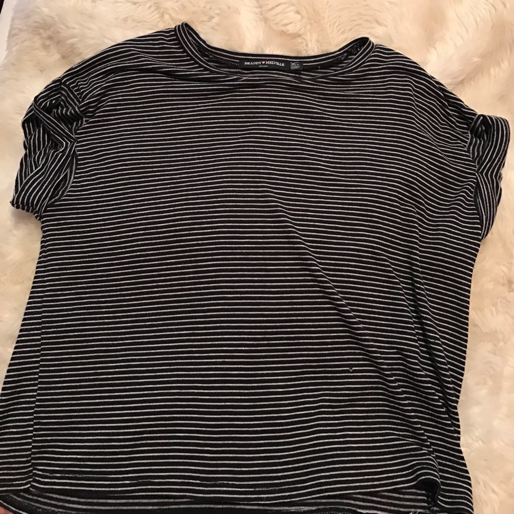 black and white brandy striped shirt.
