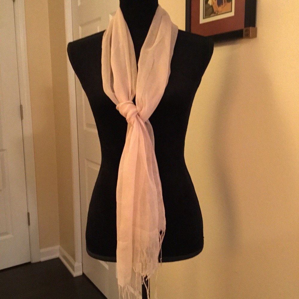 Cream colored silky scarf
