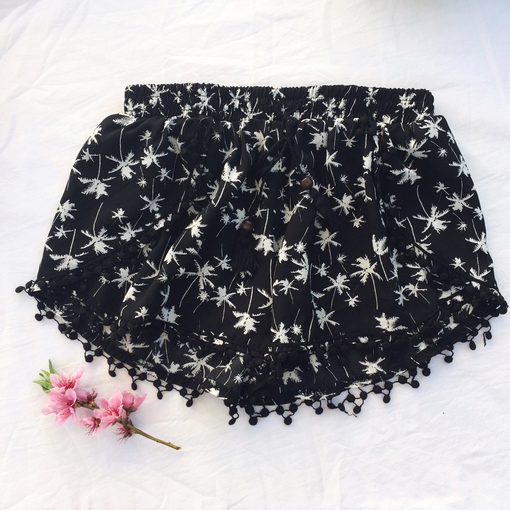 Black and white palm beach shorts