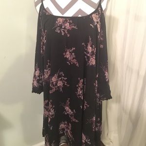 Floral Dress with Straps and Long Sleeves