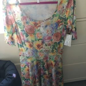 Rare LuLaRoe Unicorn Nicole Floral Rose Dress