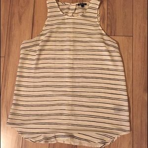whowhatwear black/white strip tank top, size L
