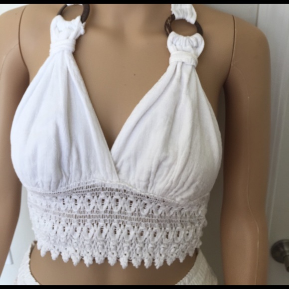 White linen matching set with a scalloped hem - Picture 2 of 8