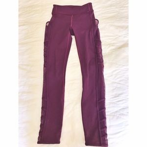 Purple/magenta Lulu Lemon Leggings with Mesh