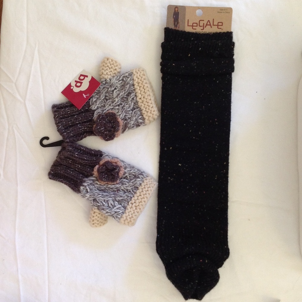 Mittens and leg warmers combo