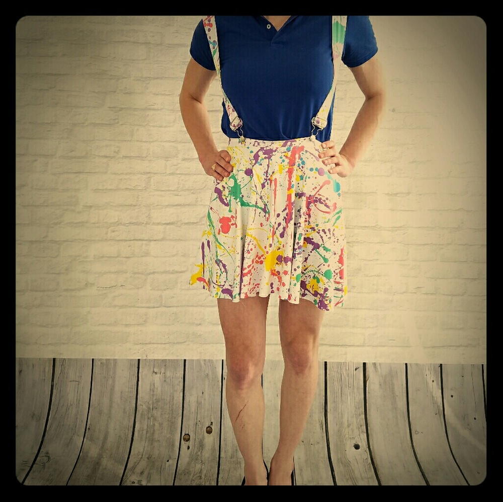 Paint Splatter Pinafore Pocket Skater (sample)