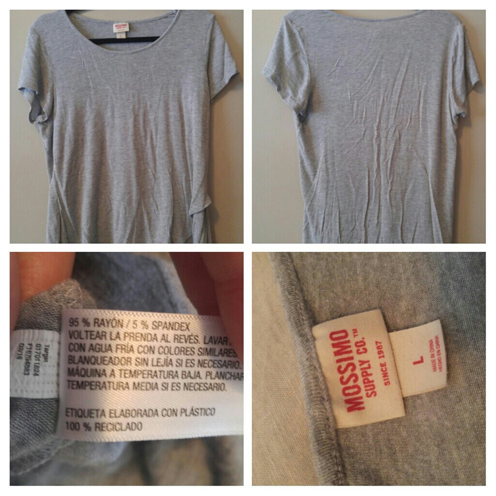 Light Gray asymmetric wrap front tee