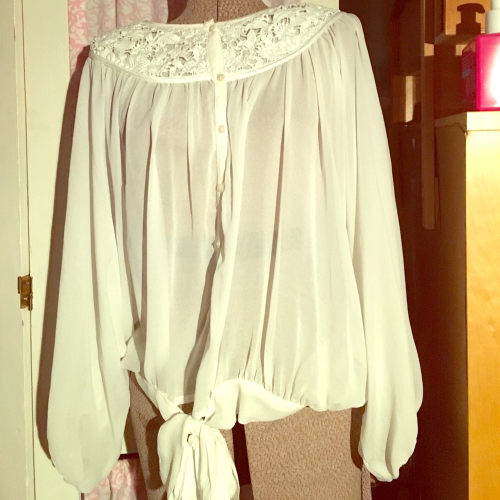 White flowy shirt