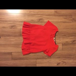 Anthropologie Red ruffle top, size Large