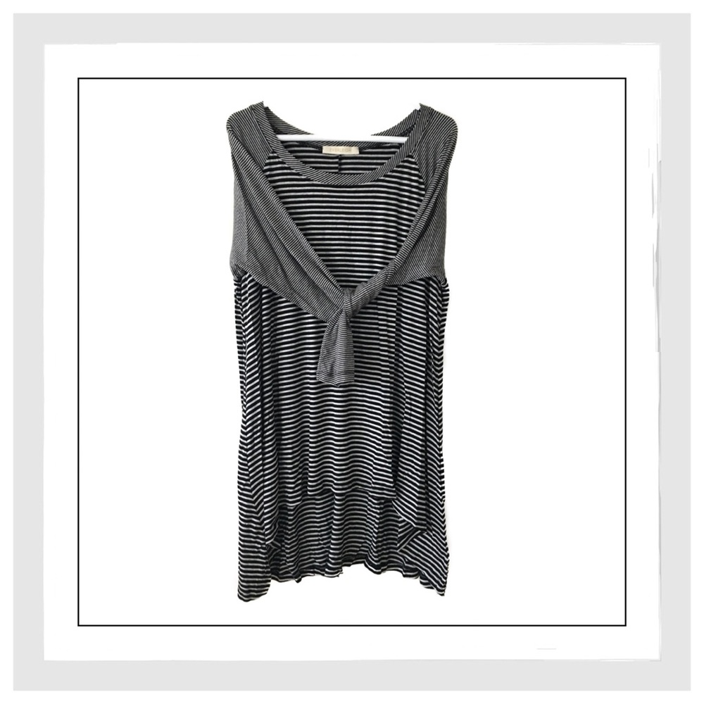 {Plus} Striped Long Sleeve Tunic/Tee Shirt