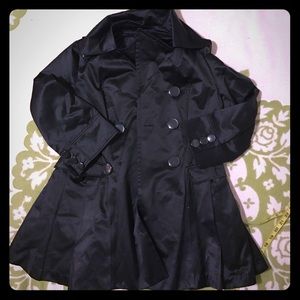 Bebe Satin Peplum Trench Coat