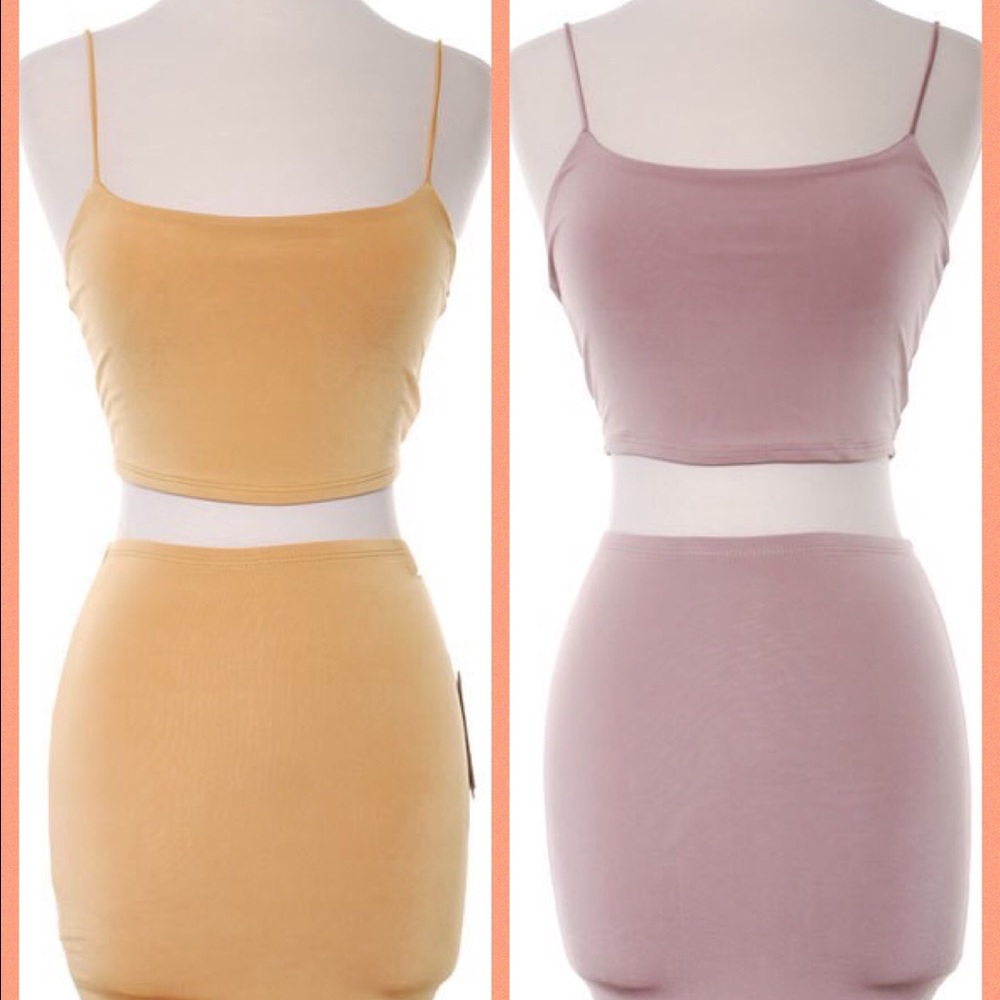 Dusty Pink and Mustard Skirt Set!!!