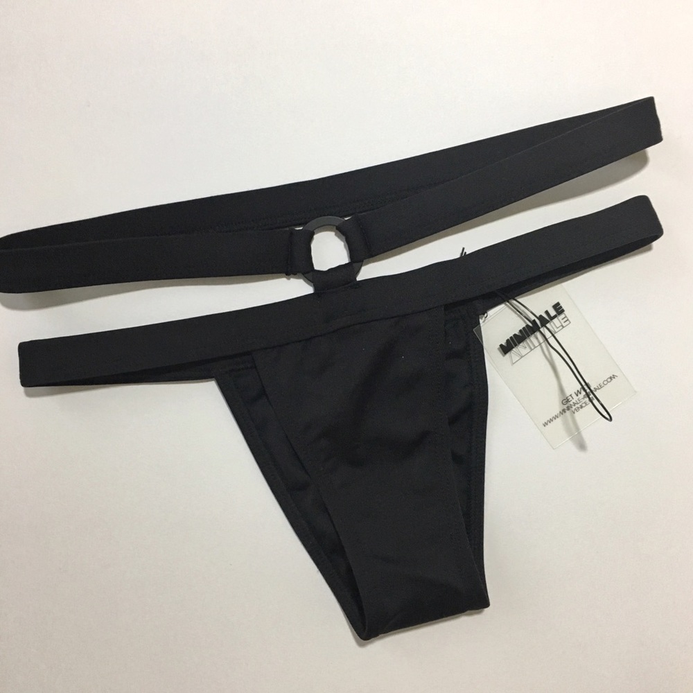 MINIMALE ANIMALE BLACK  STRAPPY SWIM BOTTOMS