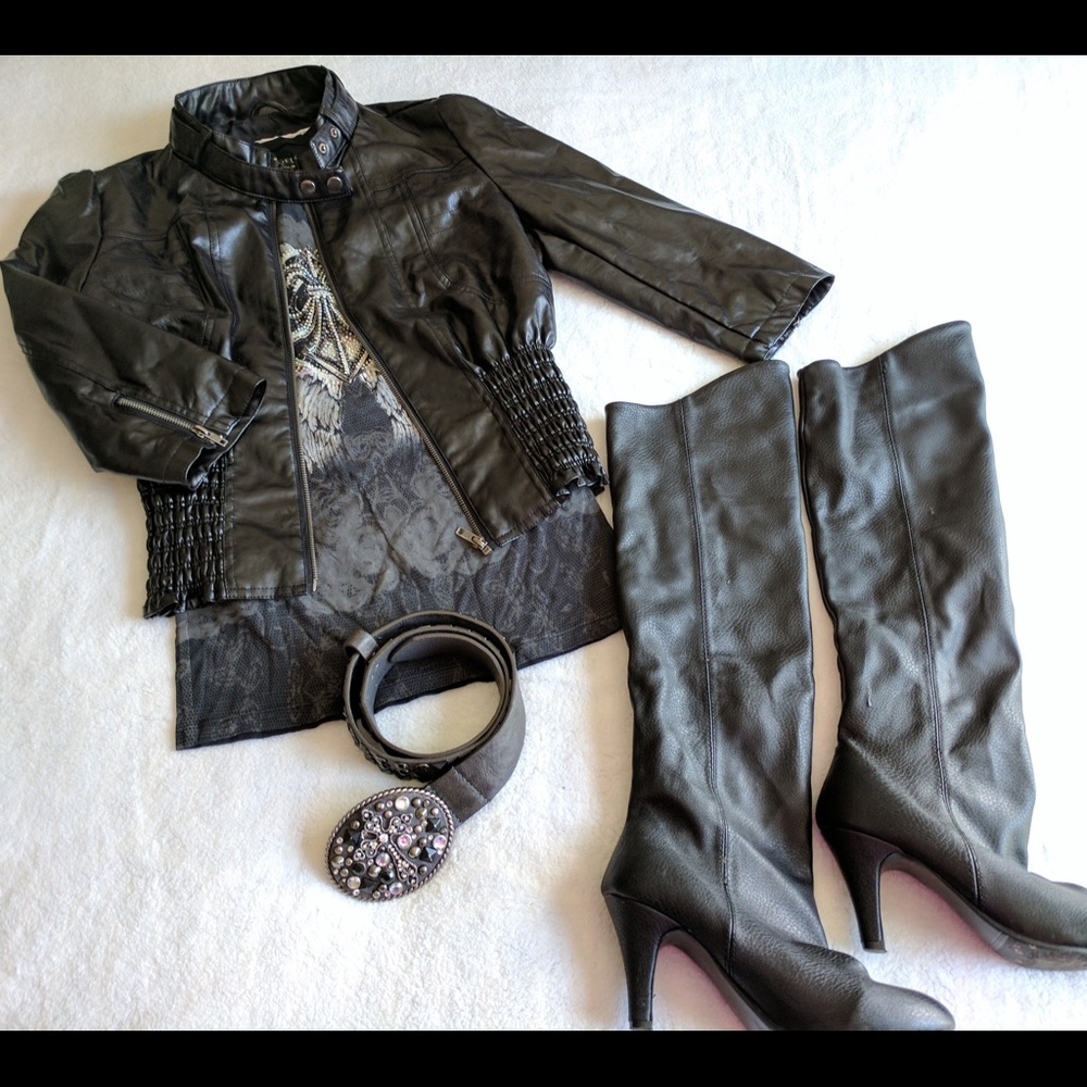 ✨Like New✨ Black Faux Leather Jacket