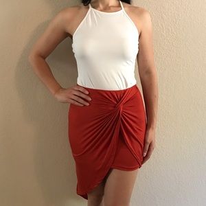 Orange High Low Know Skirt