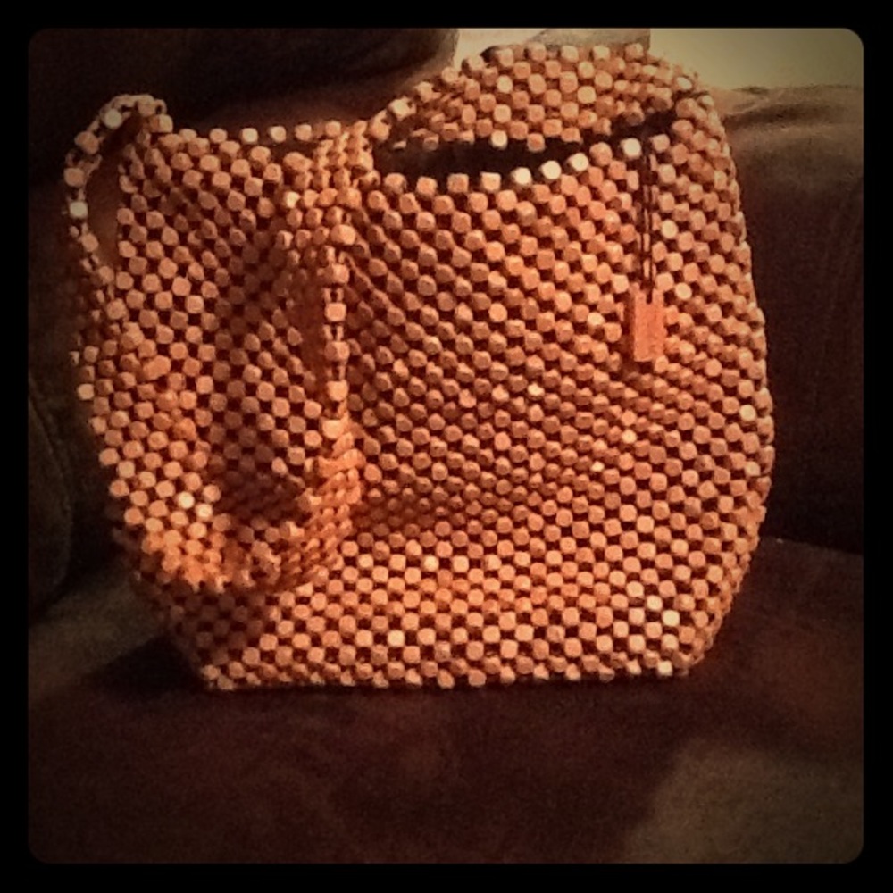 The Sak  handbag wooden beaded