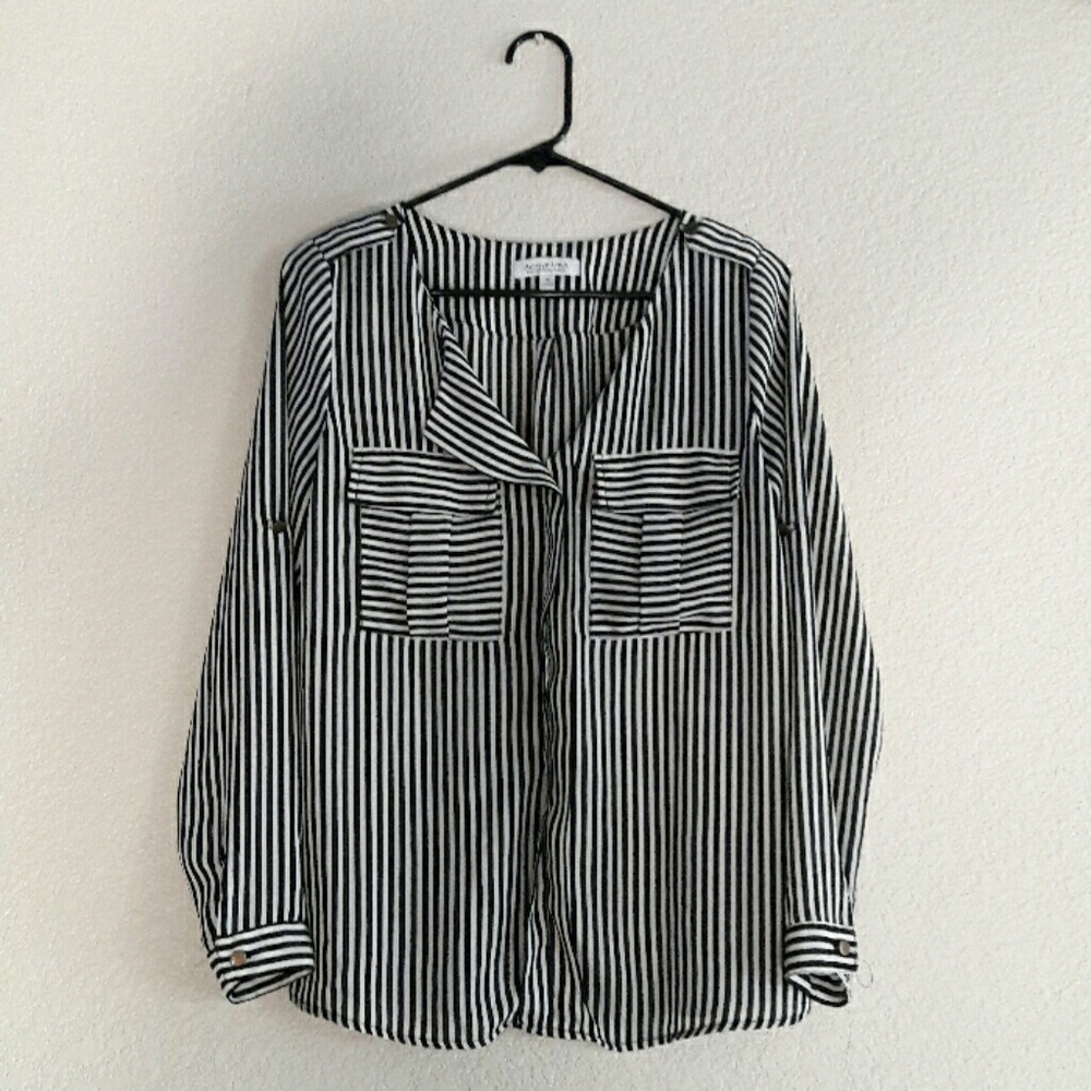 Black and White Blouse
