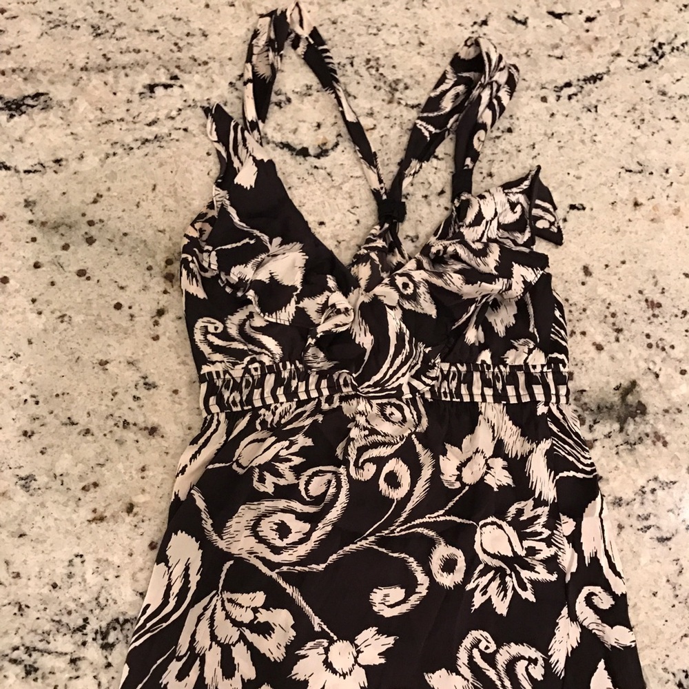 Black and white print maxi dress