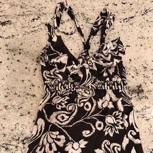 Black and white print maxi dress