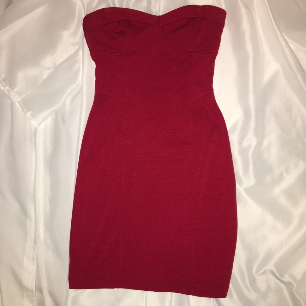 Red Strapless Bodycon Dress - Picture 1 of 3